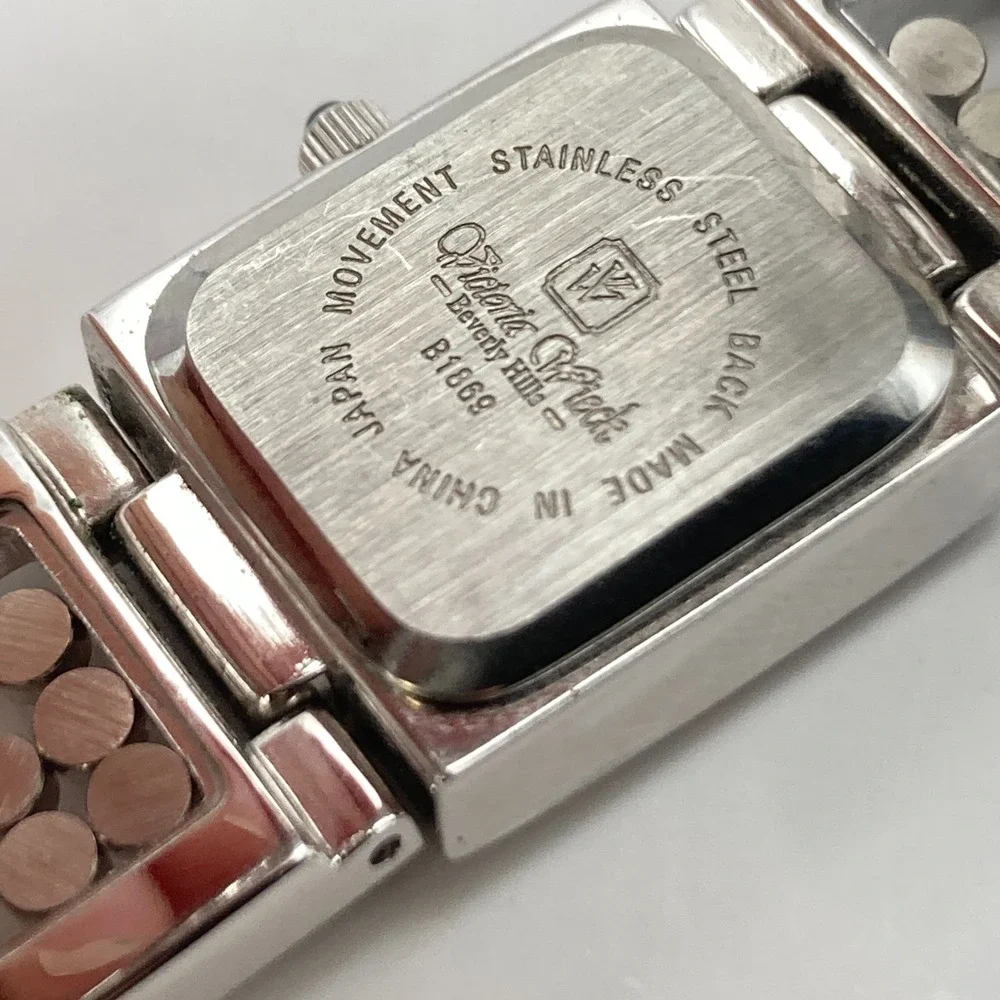 Victoria Wieck Women's Watch Silver Tone Floating Crystals New Battery 6.75